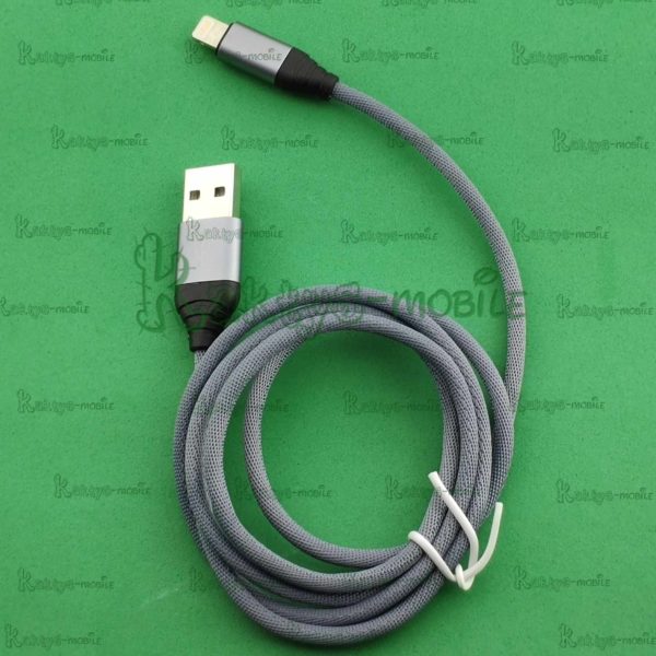 Кабель USB + Lightning Ver 14, серый, плетеная сетка.