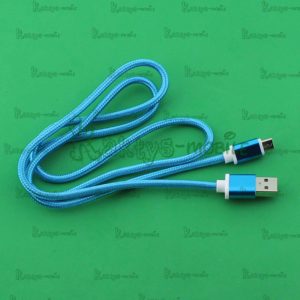 Кабеля Micro USB Ver 23 2A, Micro USB Ver 23 шнурки голубой, провод Micro USB Ver 23.