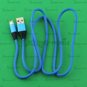 Кабеля Micro USB Ver 24 2A, Micro USB Ver 24 шнурки голубой, провод Micro USB Ver 24.