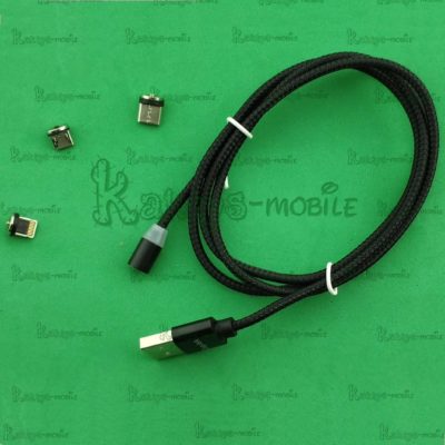 Комплект кабель 2.5 А + головка Lightining, Type-C, Micro USB черный