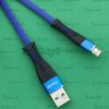 Кабель USB + Micro USB Ver 54, синий, нейлон