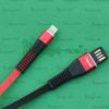 Кабель USB + Lightning Ver 55, красно-черный, резина
