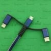 USB кабель 3 in 1 синий, нейлон