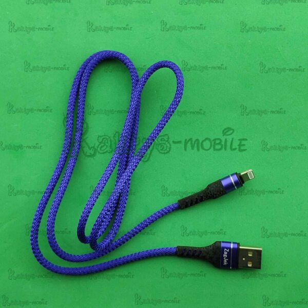 Кабель USB + Lightning Ver 59, синий, нейлон