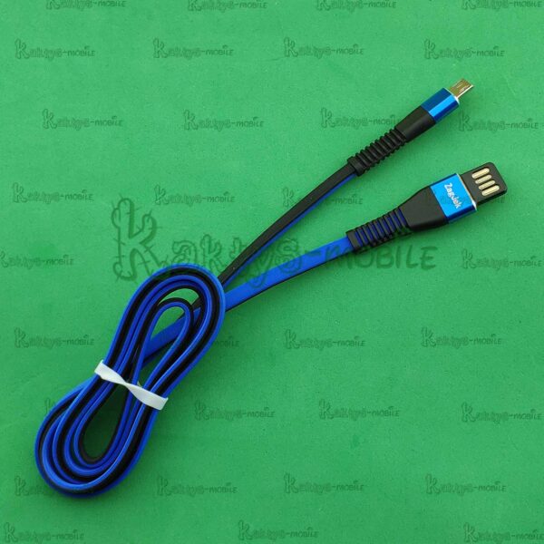 Кабель USB + Micro USB Ver 61, сине-черный, резина