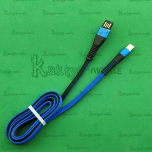 Кабель USB + Type-C Ver 60, сине-черный, резина