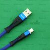 Кабель USB + Type-C Ver 62, синий, нейлон