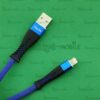 Кабель USB + Lightning Ver 63, синий, нейлон